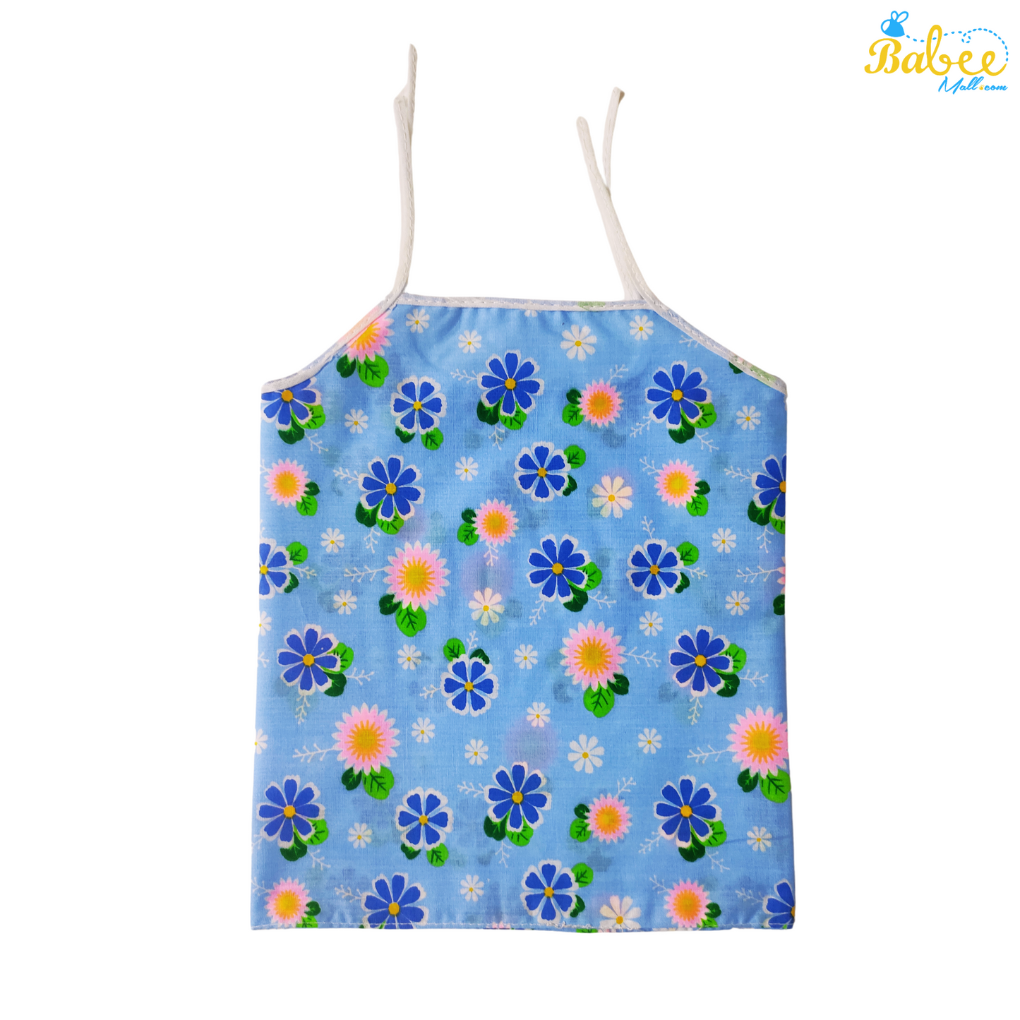 Organic Cotton Newborn Knot Jhablas (0-6 Months) (Unisex) Blue Flower
