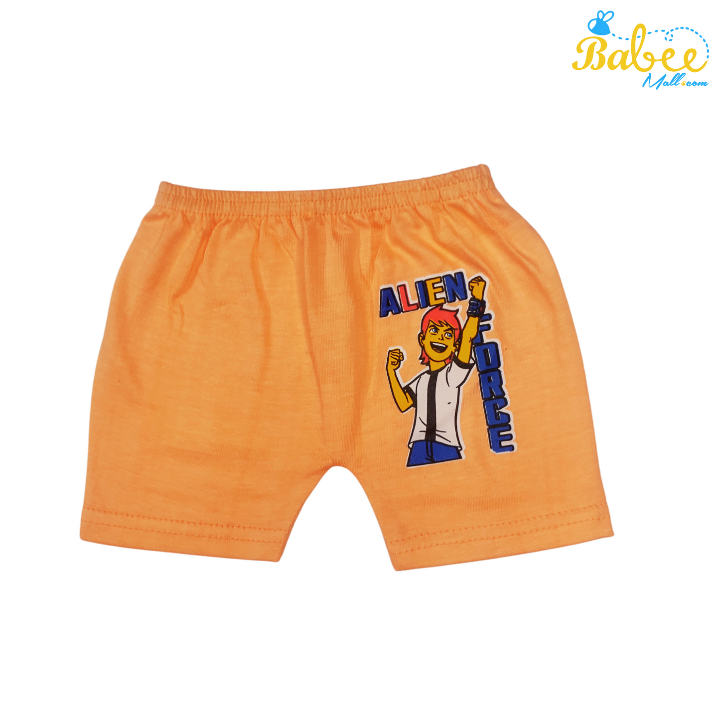 Organic Cotton Newborn Button Jhablas Top and Shorts Set (0-9 Months) (Unisex) Orange Pine (Sleeveless)