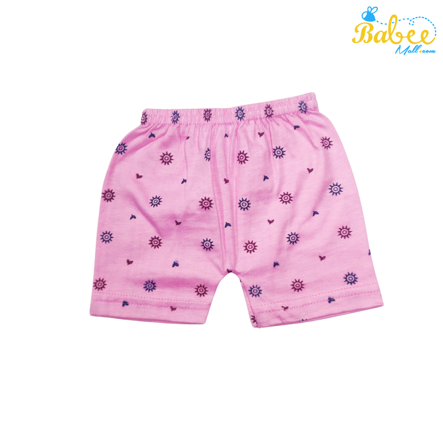 Organic Cotton Newborn Button Jhablas Top and Shorts Set (0-9 Months) (Unisex) Pink