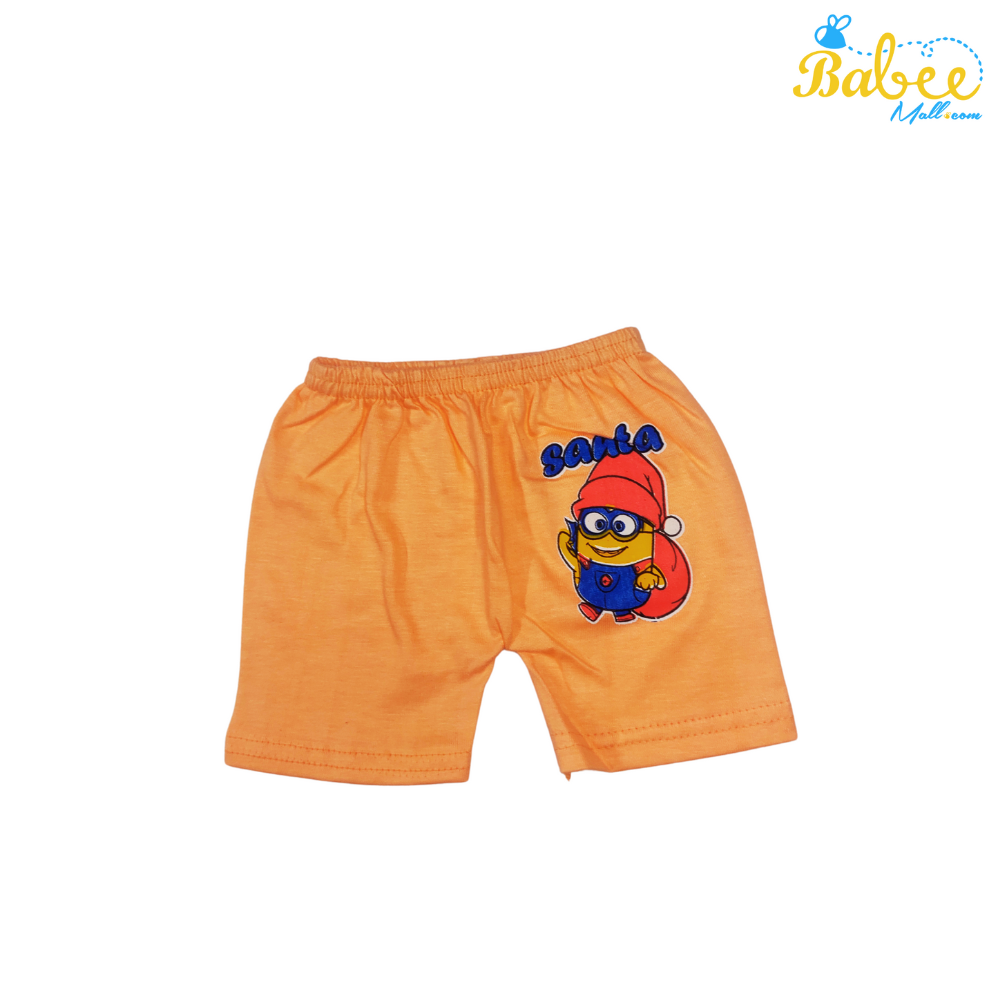 Organic Cotton Newborn Button Jhablas Top and Shorts Set (0-9 Months) (Unisex) Orange (Sleeveless)