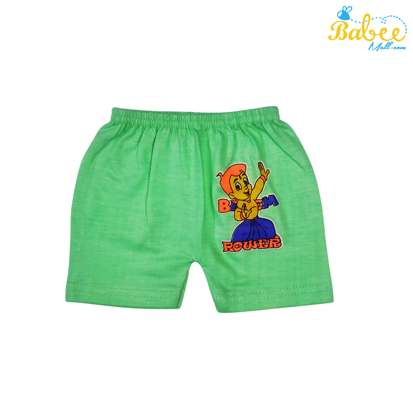 Organic Cotton Newborn Button Jhablas Top and Shorts Set (0-9 Months) (Unisex) Green (Sleeveless)