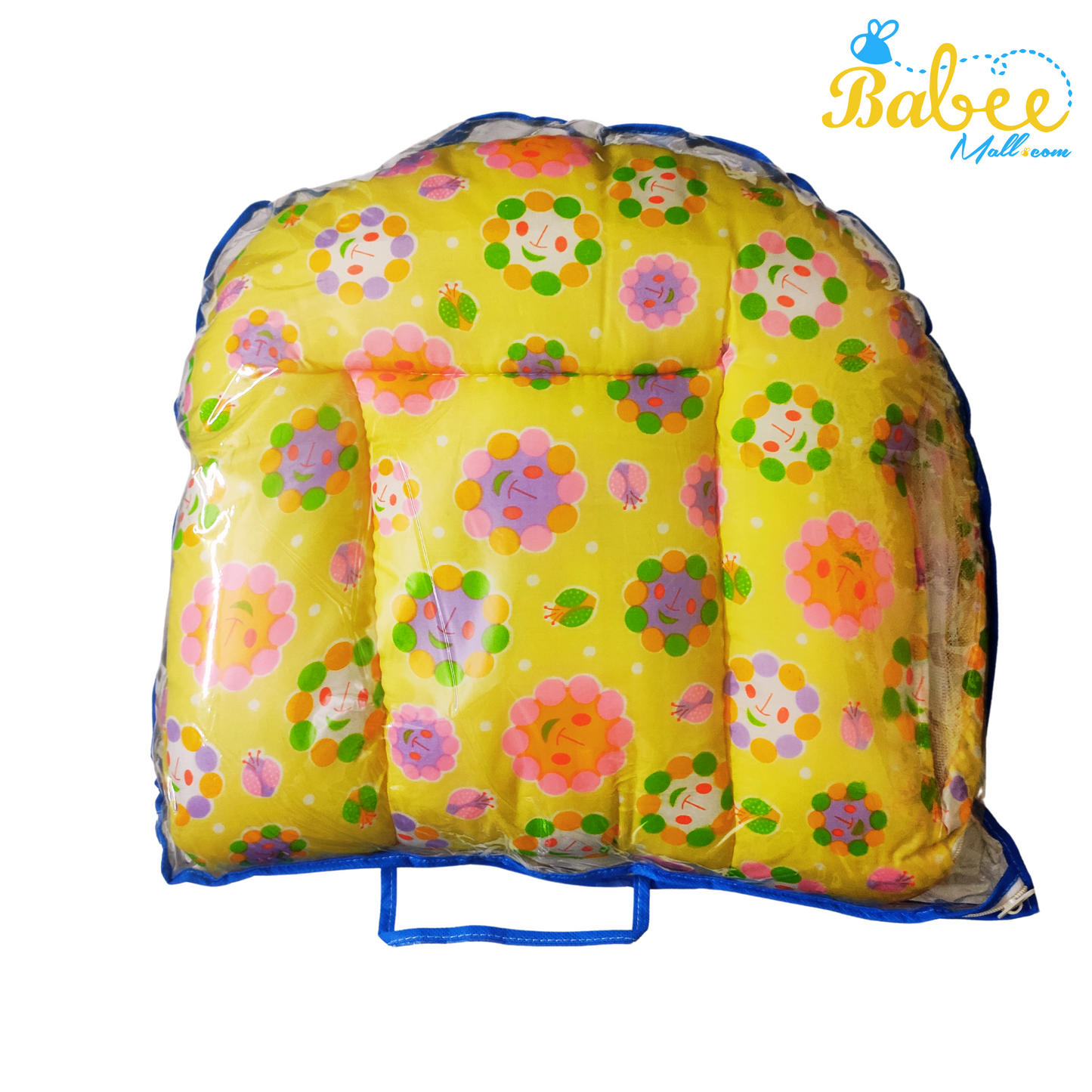 Baby Sleeping Bed with Mosquito Net (Yellow Flowers)