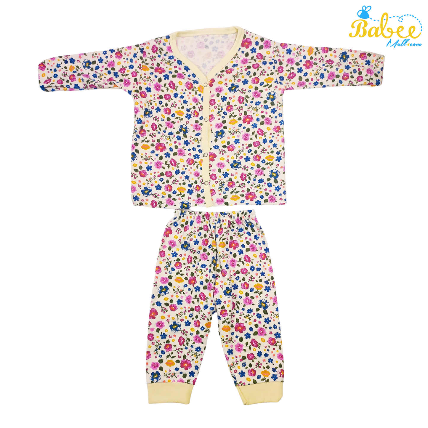 Cozy Newborn Baby Cotton Pajama Set Flowers