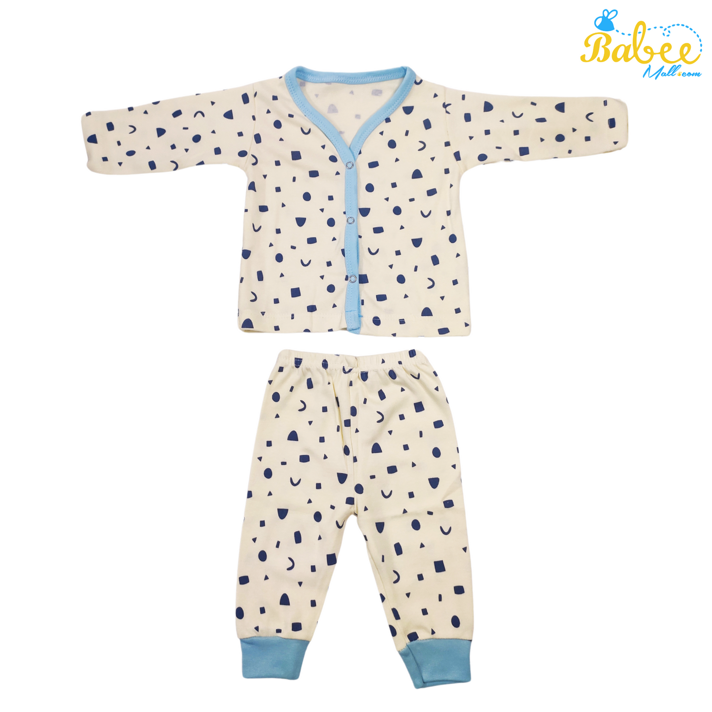 Cozy Newborn Baby Cotton Pajama Set Dotted Shapes