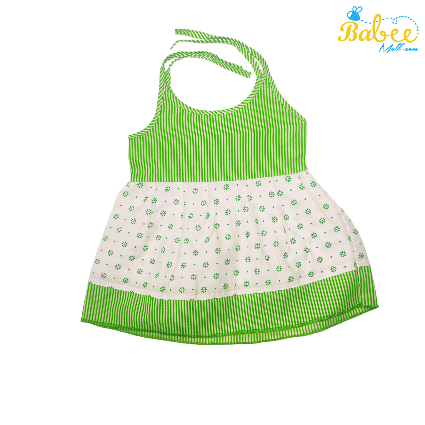Baby Cotton Frock with Diya Dotted 0-6 Months (Green)
