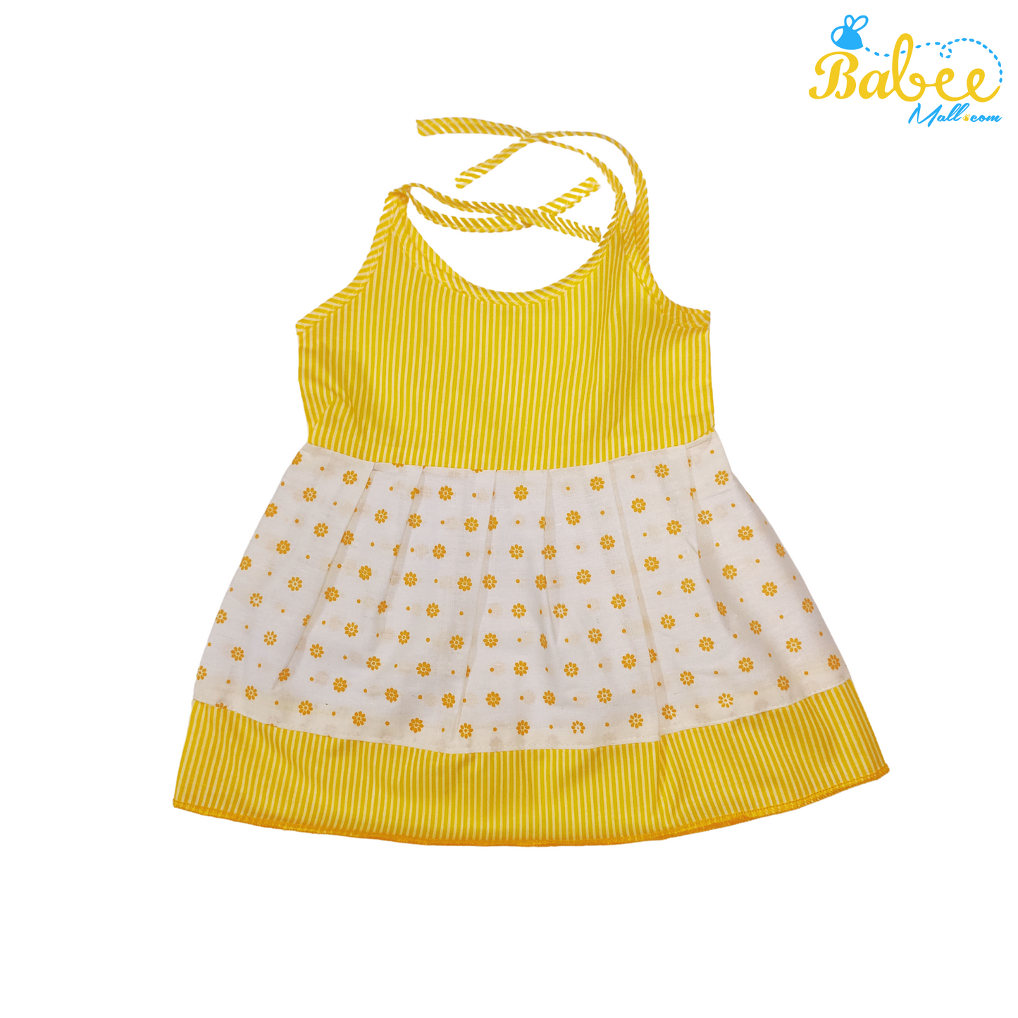 Baby Cotton Frock with Diya Dotted 0-6 Months (Yellow)