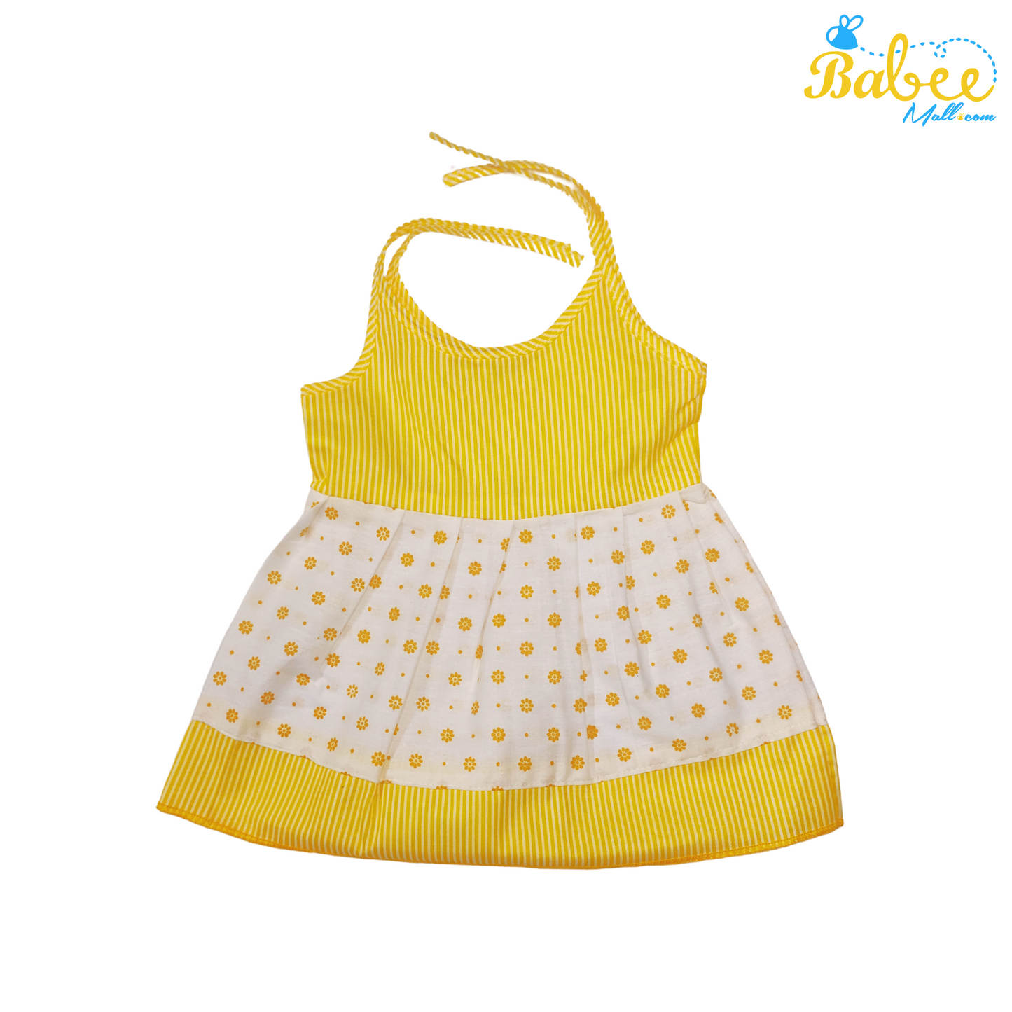 Baby Cotton Frock with Diya Dotted 0-6 Months (Yellow)