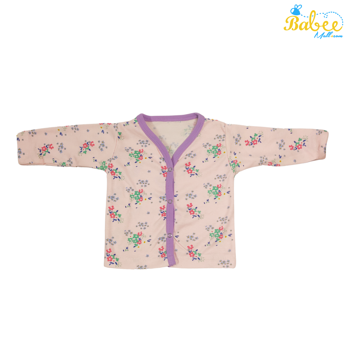 Cozy Newborn Baby Cotton Pajama Set Purple Flowers