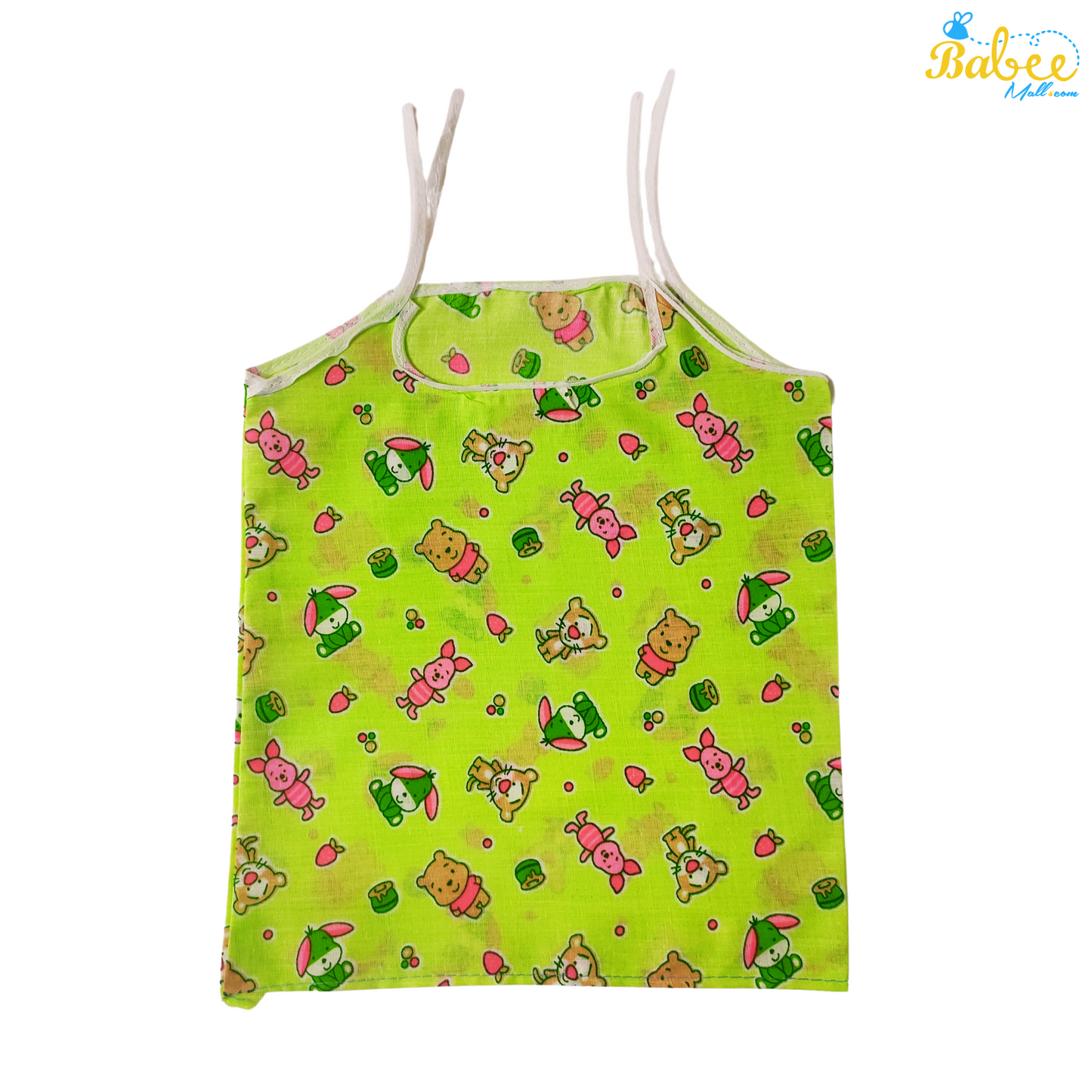 Organic Cotton Newborn Knot Jhablas (0-6 Months) (Unisex) Green Teddy