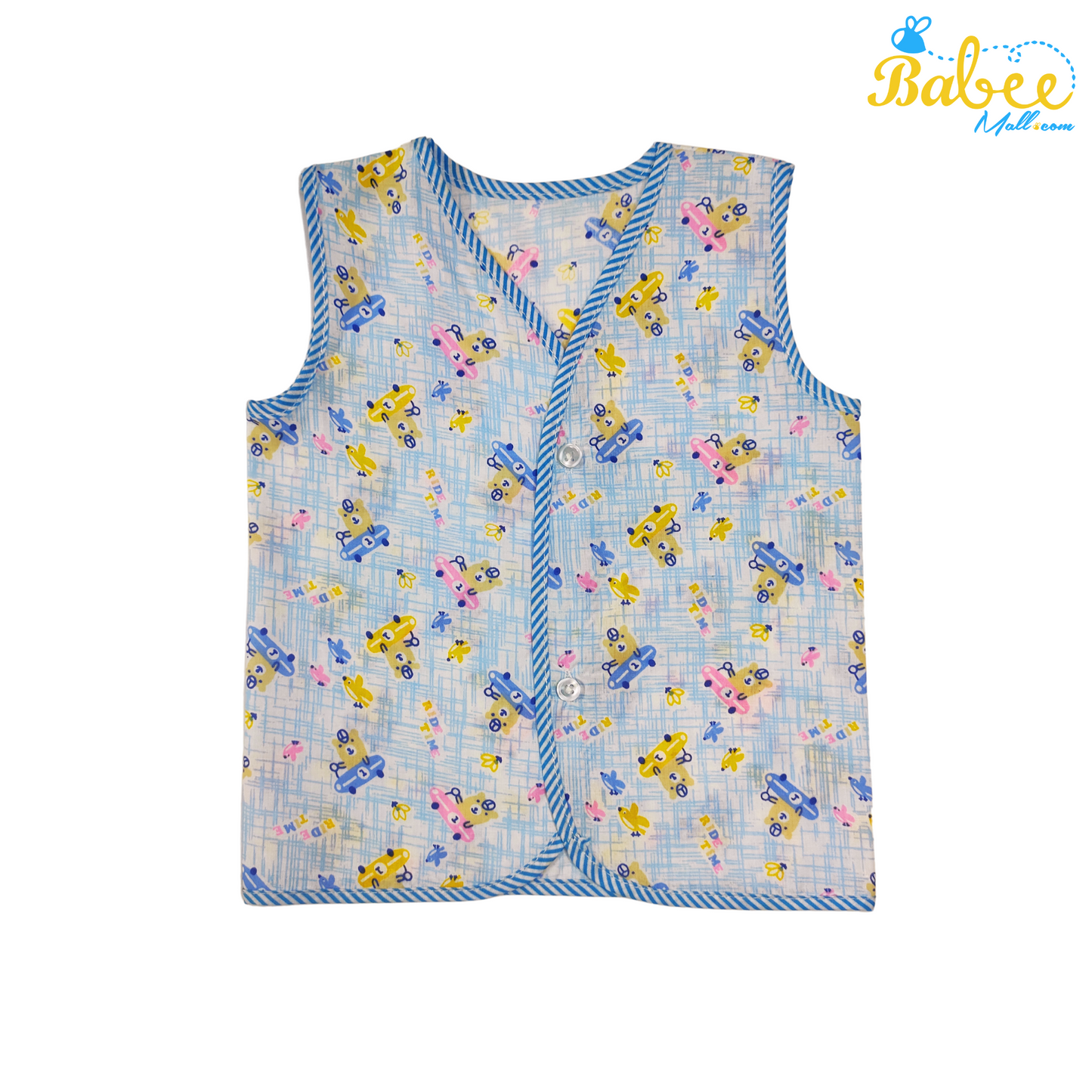 Organic Cotton Jhablas & Nappy Set Button Type (6-12 Months) (Sku Blue)