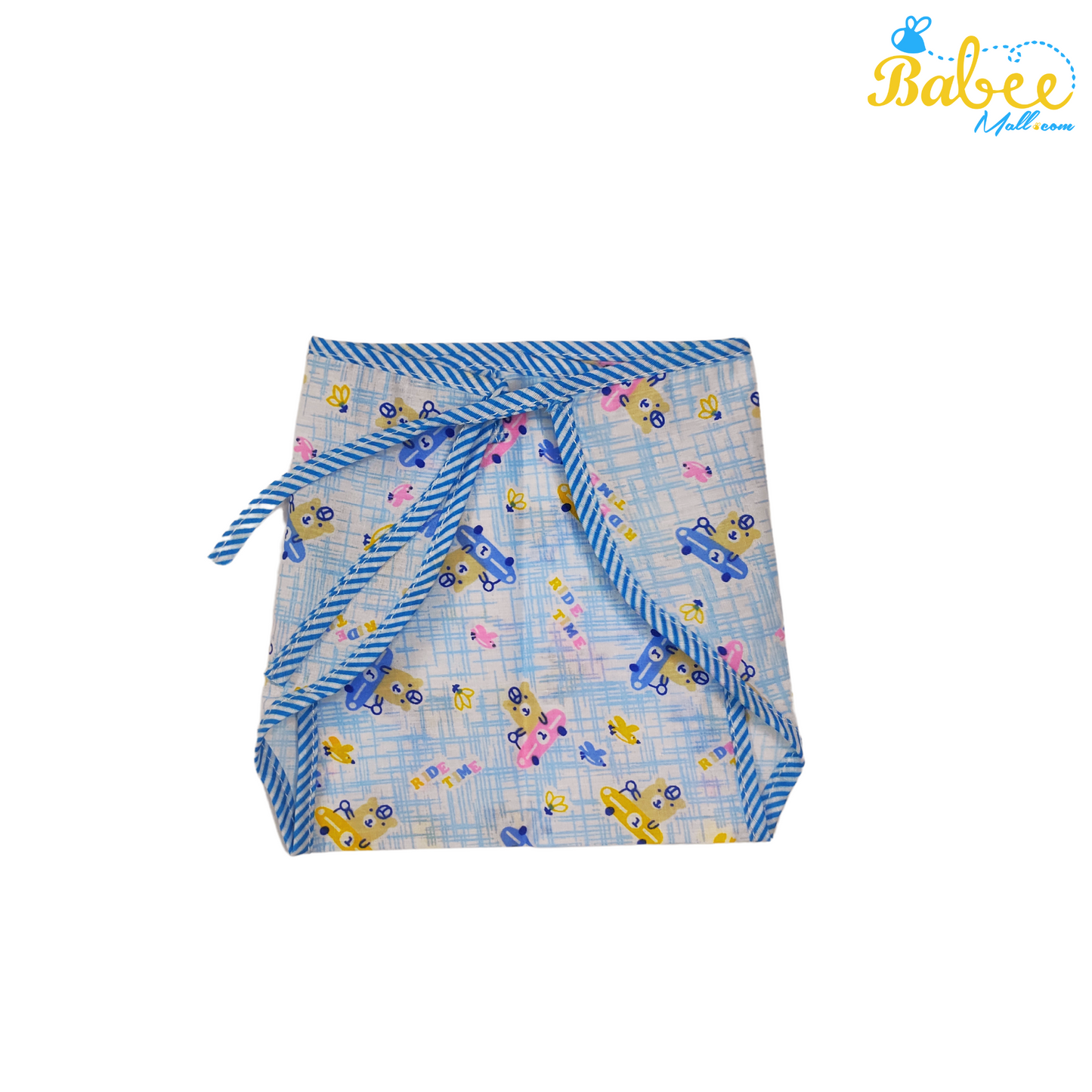 Organic Cotton Jhablas & Nappy Set Button Type (6-12 Months) (Sku Blue)