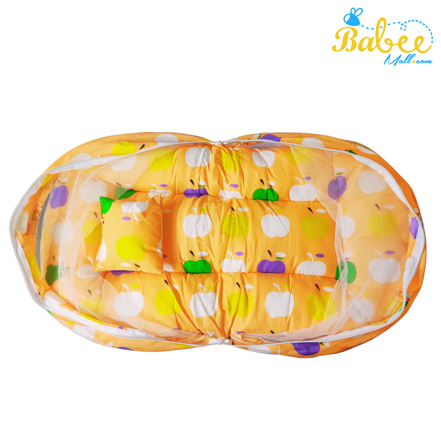 Baby Sleeping Bed with Mosquito Net (Orange Apple)