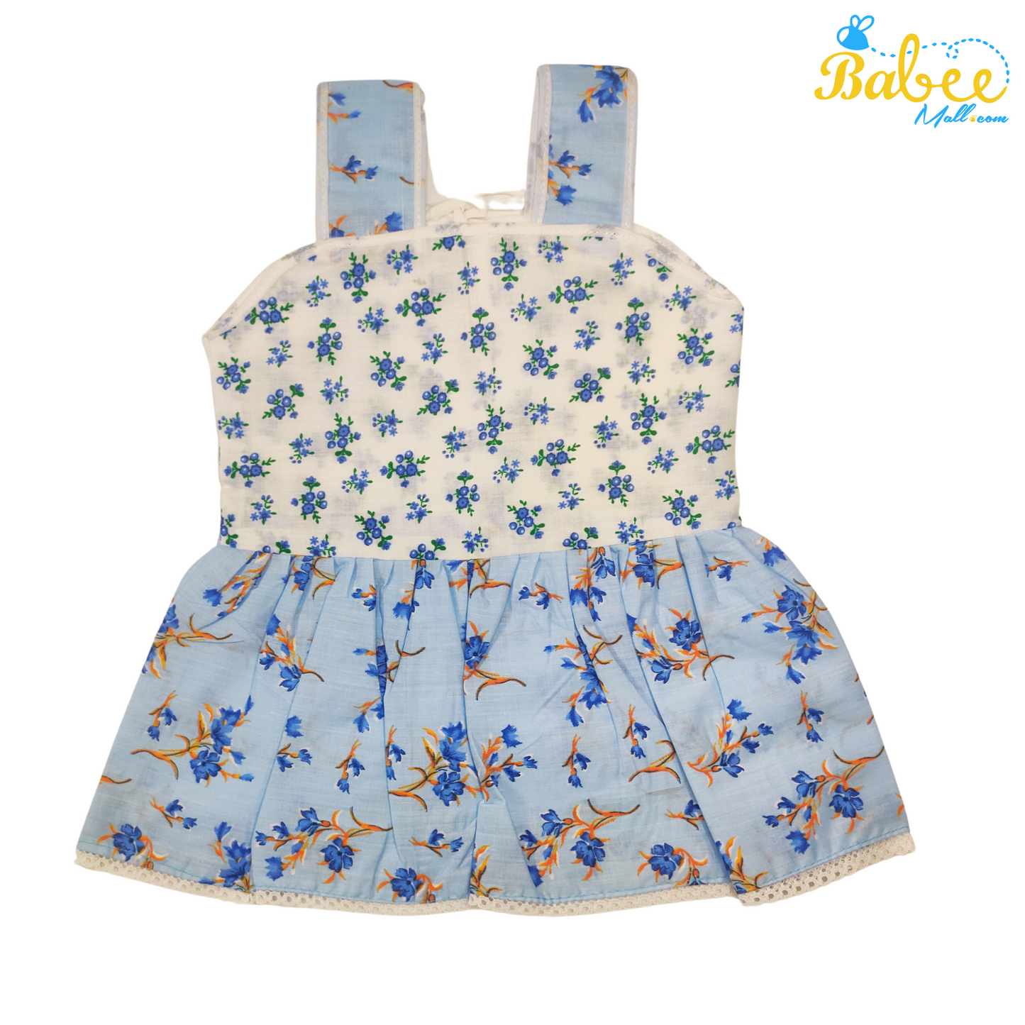 Baby Cotton Frock Infant Clothing (3-9 months) Blue Flower