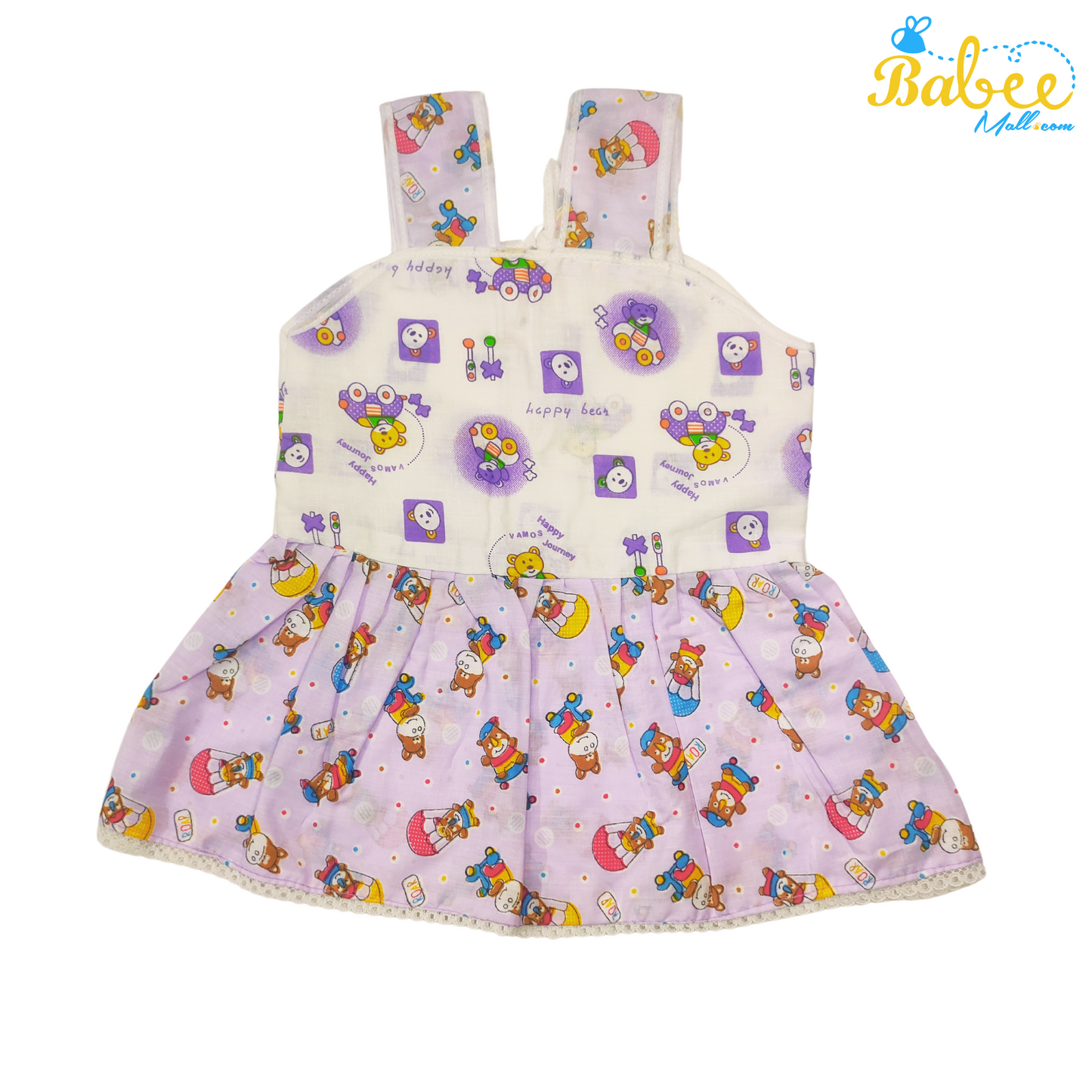 Baby Cotton Frock Infant Clothing (3-9 months) Lavender Happy Bear