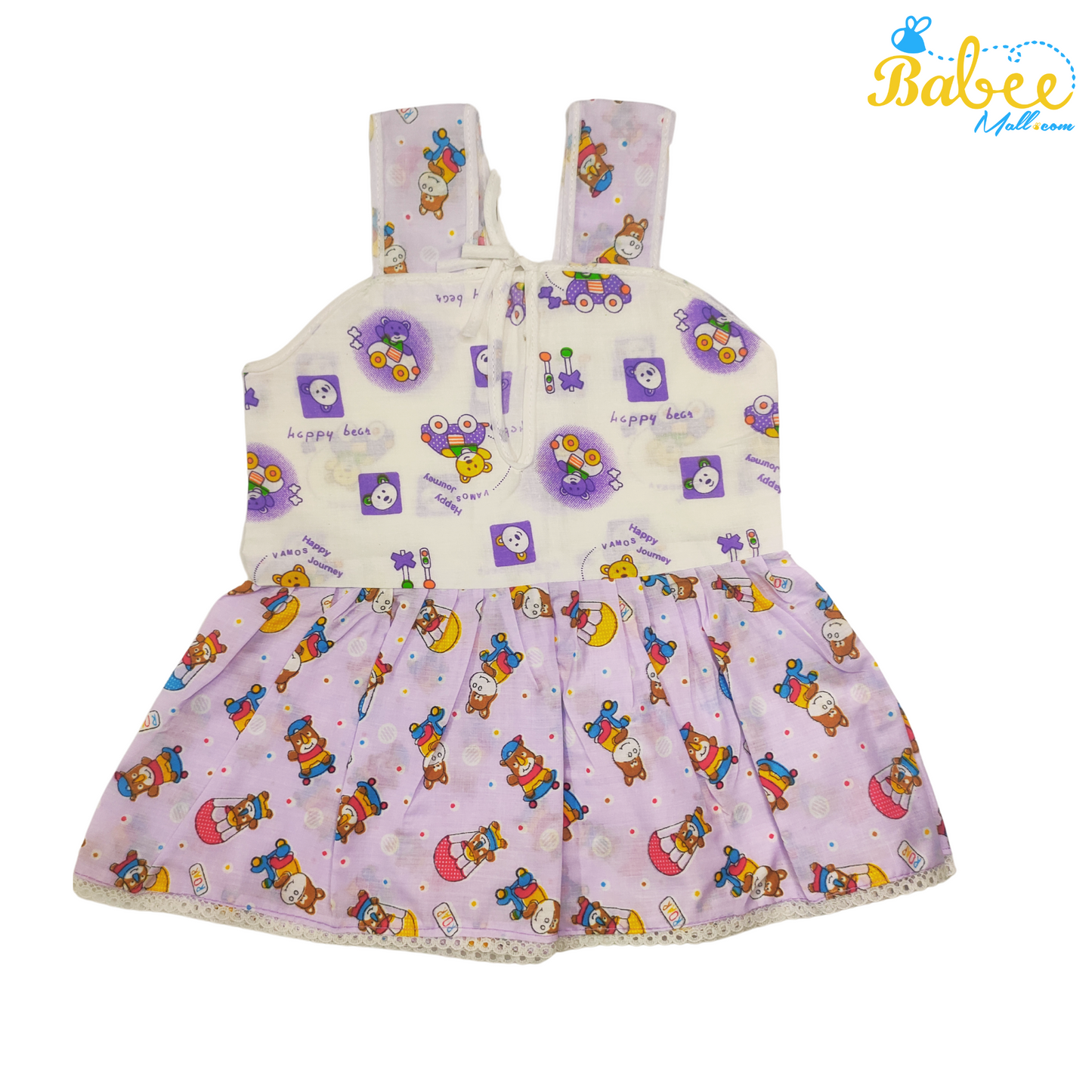 Baby Cotton Frock Infant Clothing (3-9 months) Lavender Happy Bear