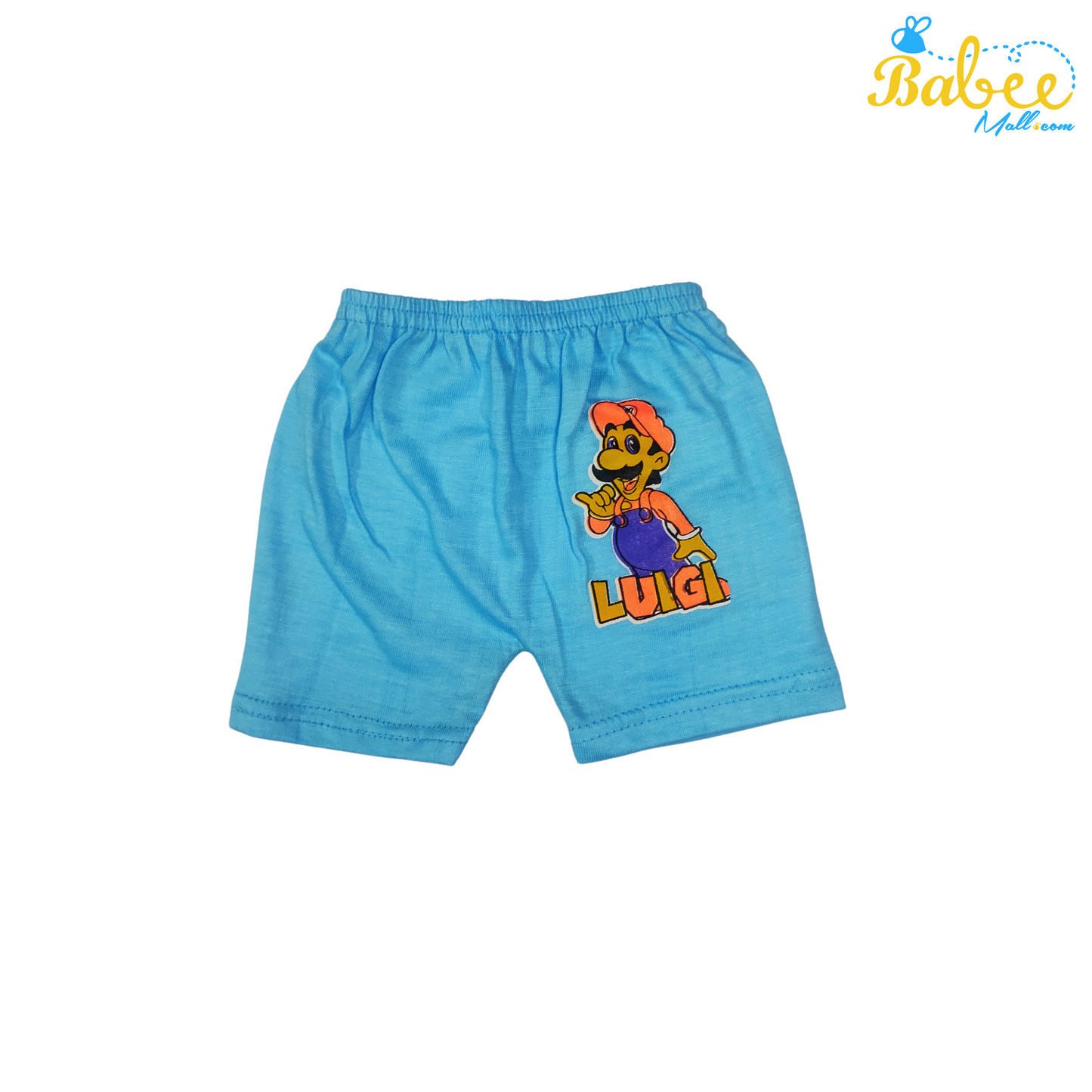 Organic Cotton Newborn KnotJhablas Top and Shorts Set (0-9 Months) (Unisex) Baby Blue Jerry