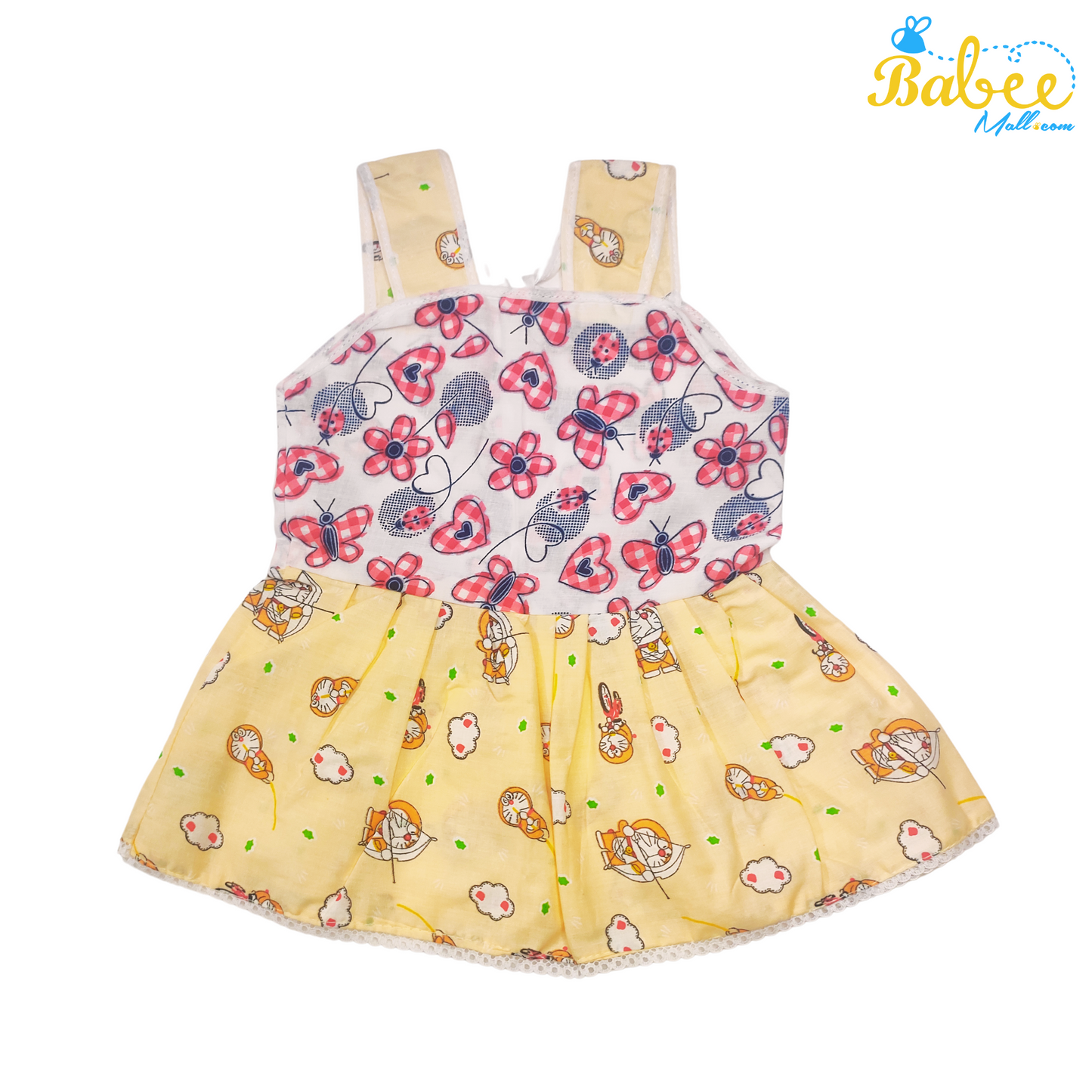 Baby Cotton Frock Infant Clothing (3-9 months) Peach Doraemon