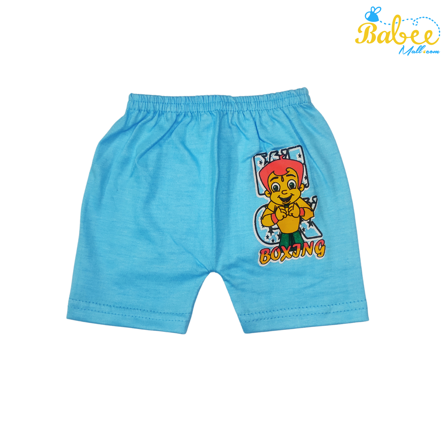 Organic Cotton Newborn KnotJhablas Top and Shorts Set (0-9 Months) (Unisex) Baby Blue Mario