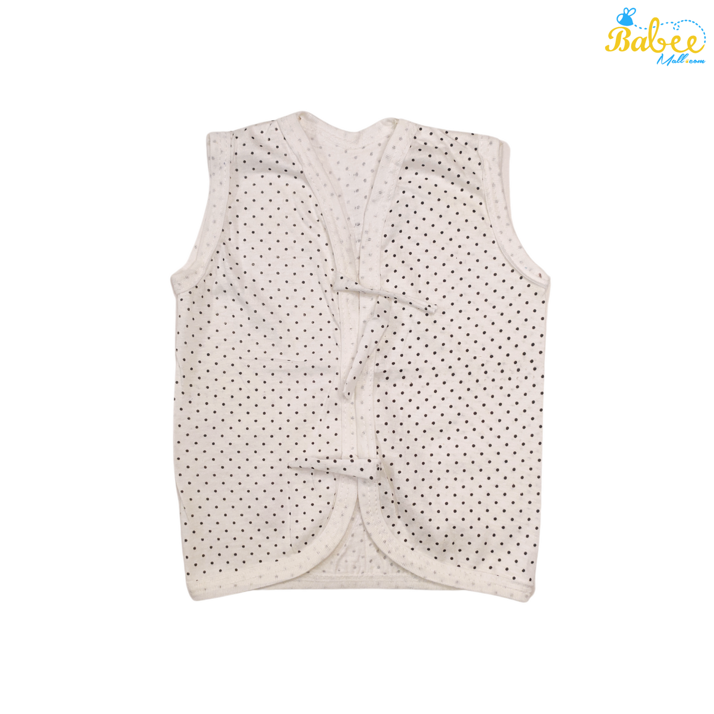 Organic Cotton Newborn Knot Jhablas (0-3 Months) (Unisex) Dotted White