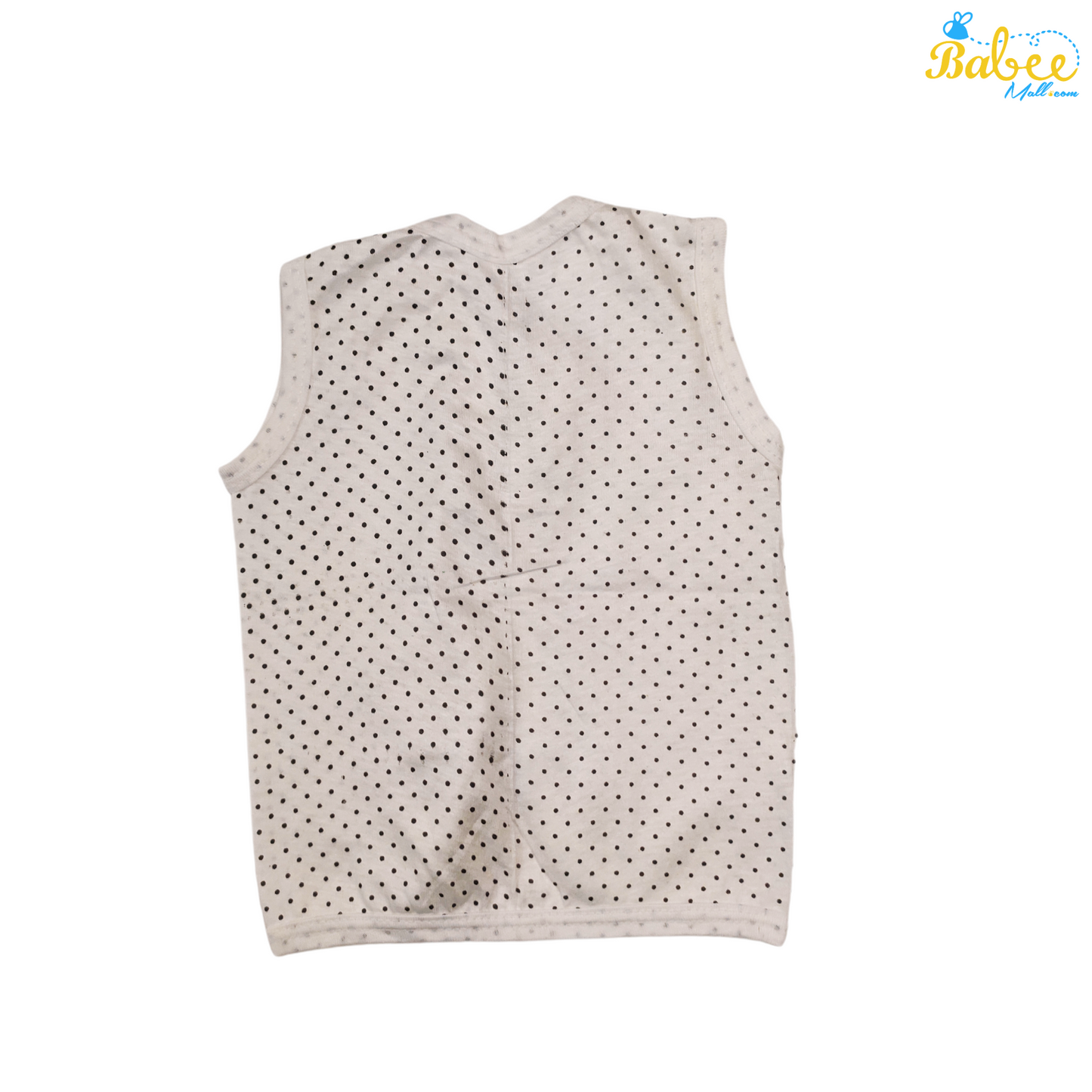 Organic Cotton Newborn Knot Jhablas (0-3 Months) (Unisex) Dotted White