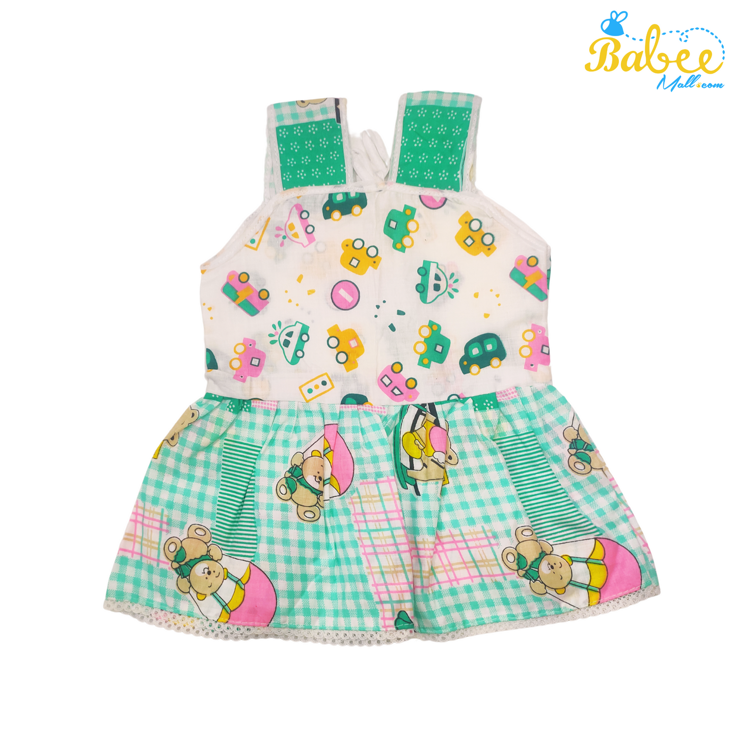 Baby Cotton Frock Infant Clothing (3-9 months) Green Bear