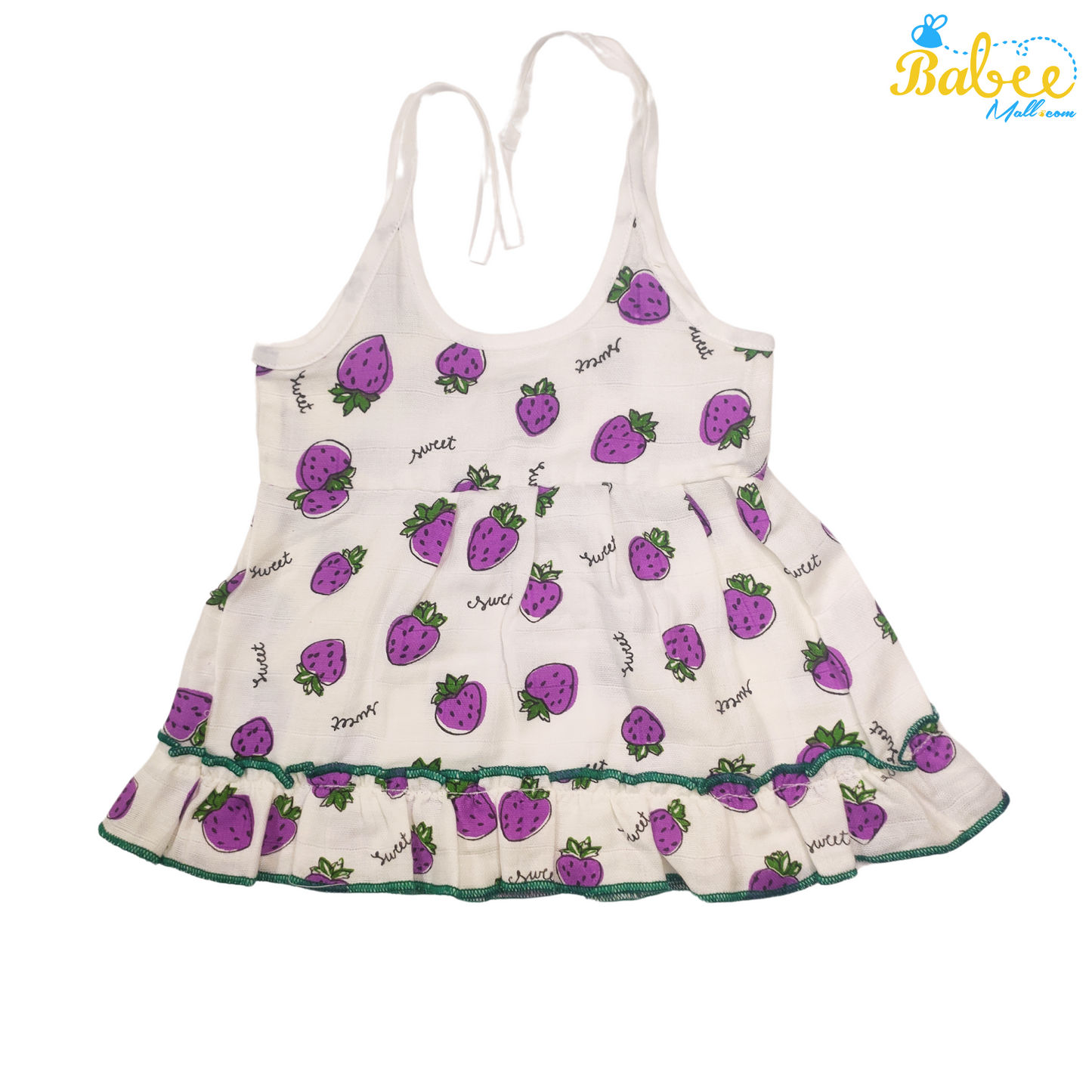 Premium Muslin Frock Jhabla strawberry (Knot Type)