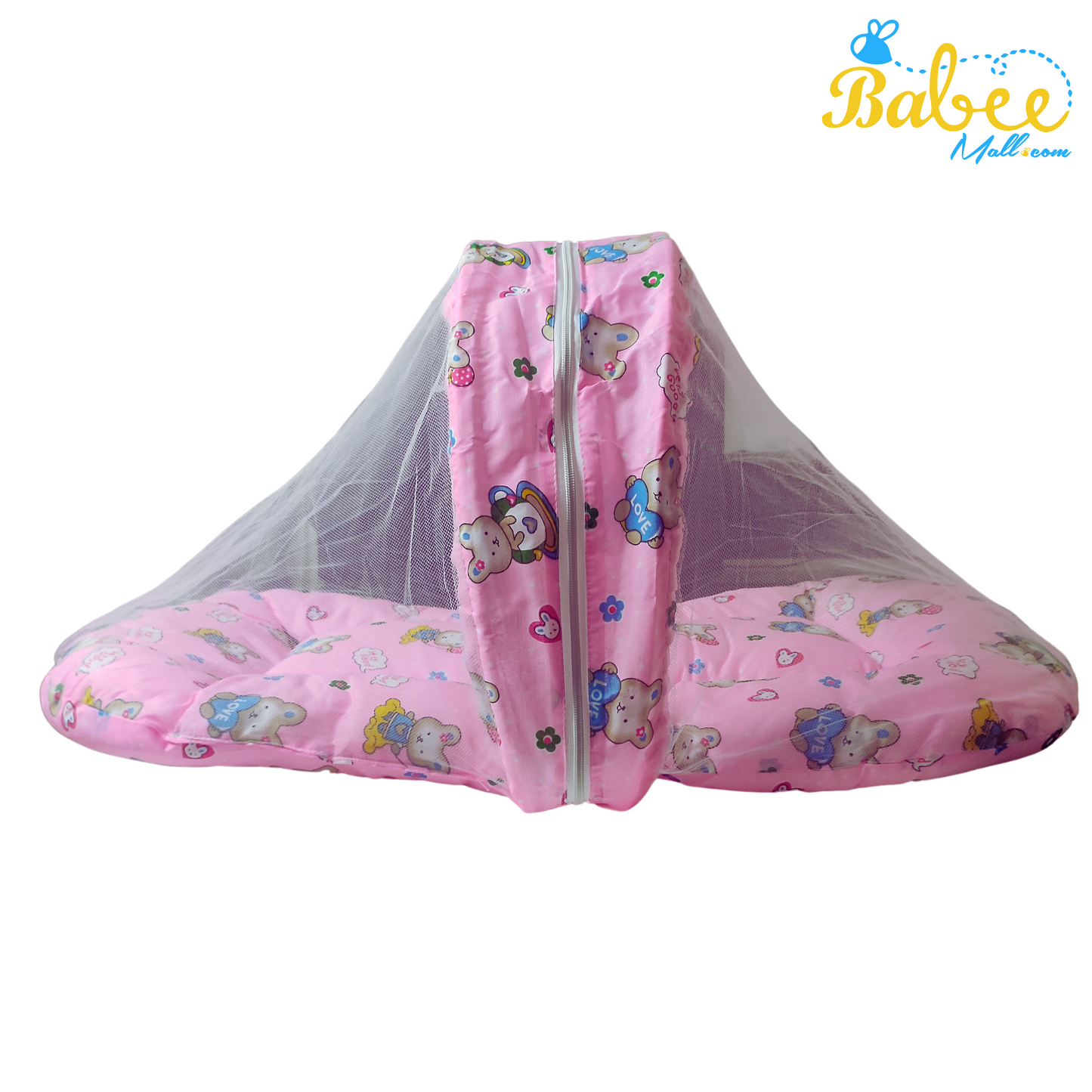 Baby Sleeping Bed with Mosquito Net (Pinky Teddy)