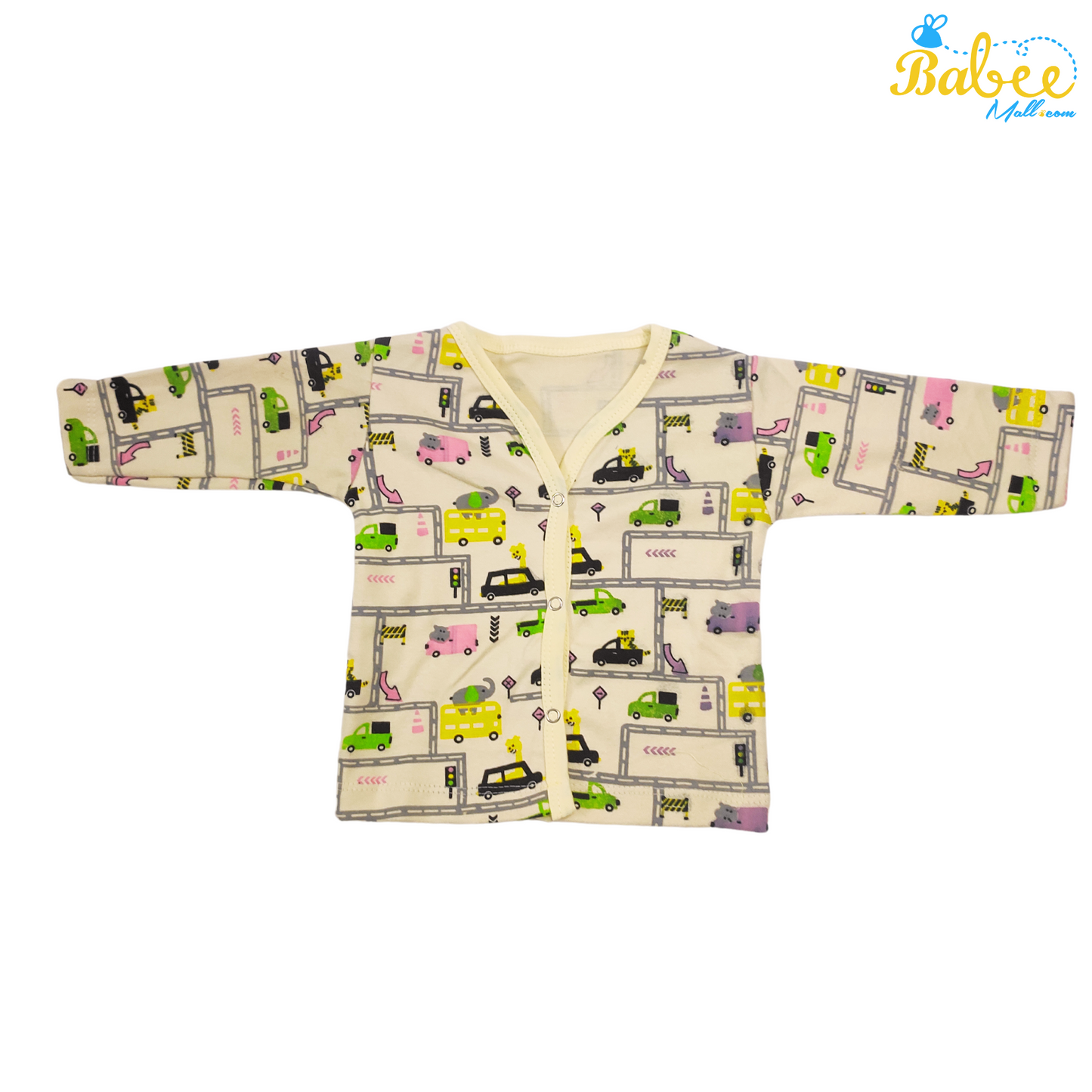 Newborn Unisex Cotton Pajama, Traffic Road