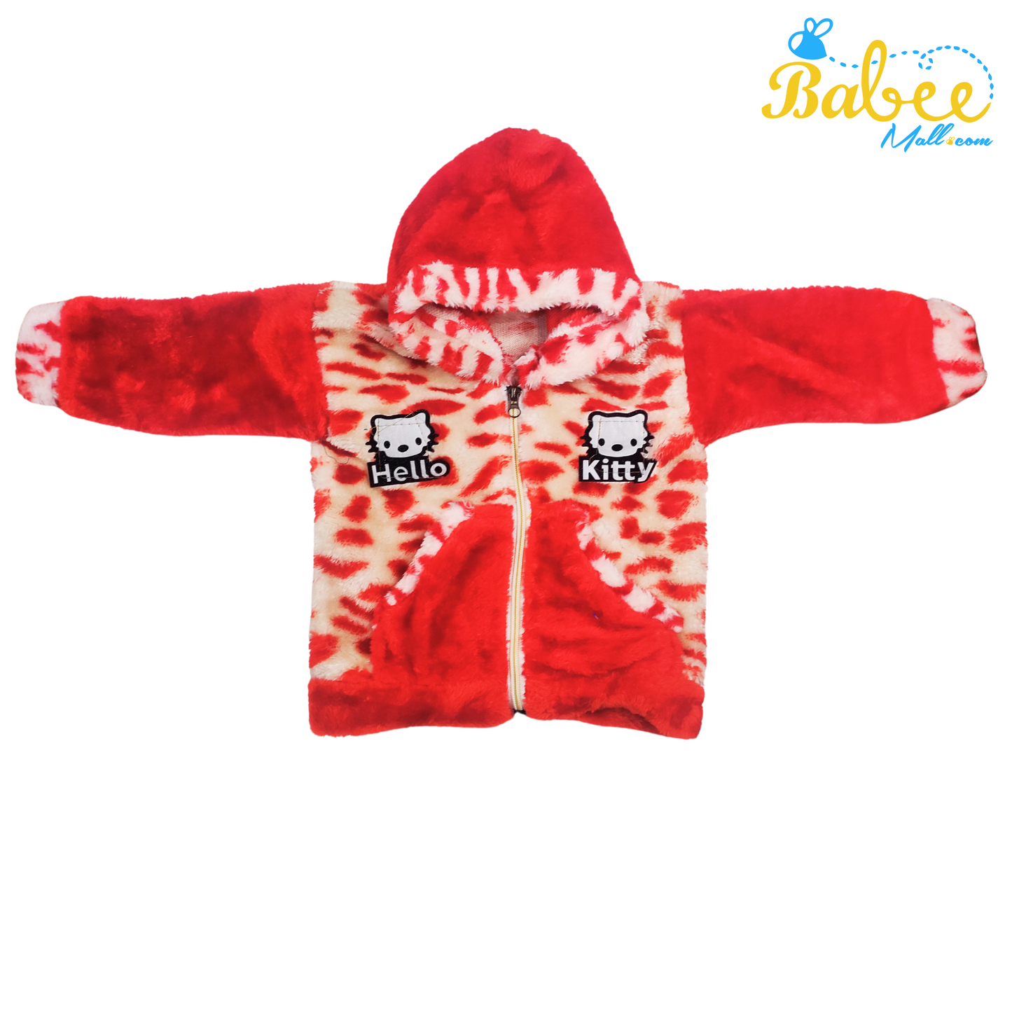 Hooded Winter Night Suit with Faux Fur Red Tiger