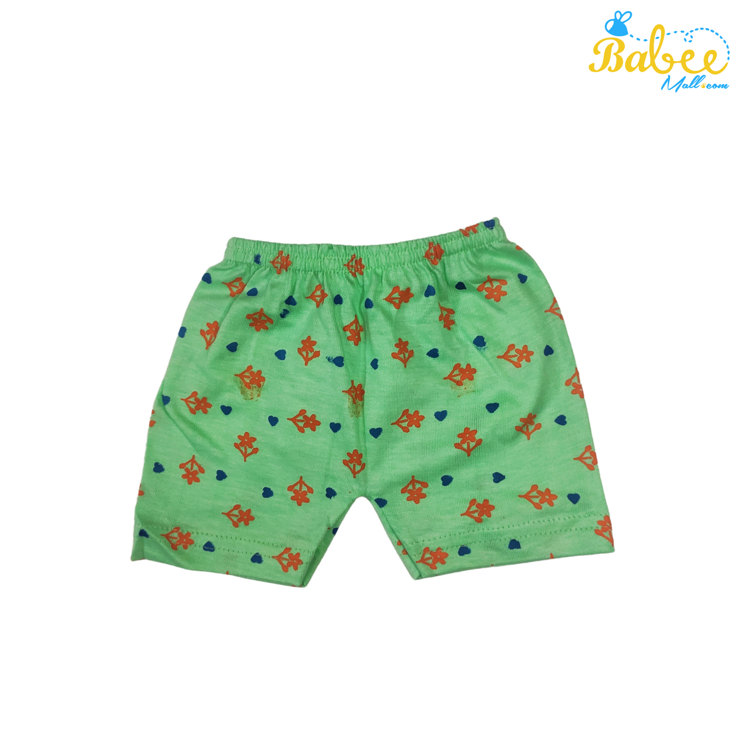 Organic Cotton Newborn Button Jhablas Top and Shorts Set (0-9 Months) (Unisex) Green