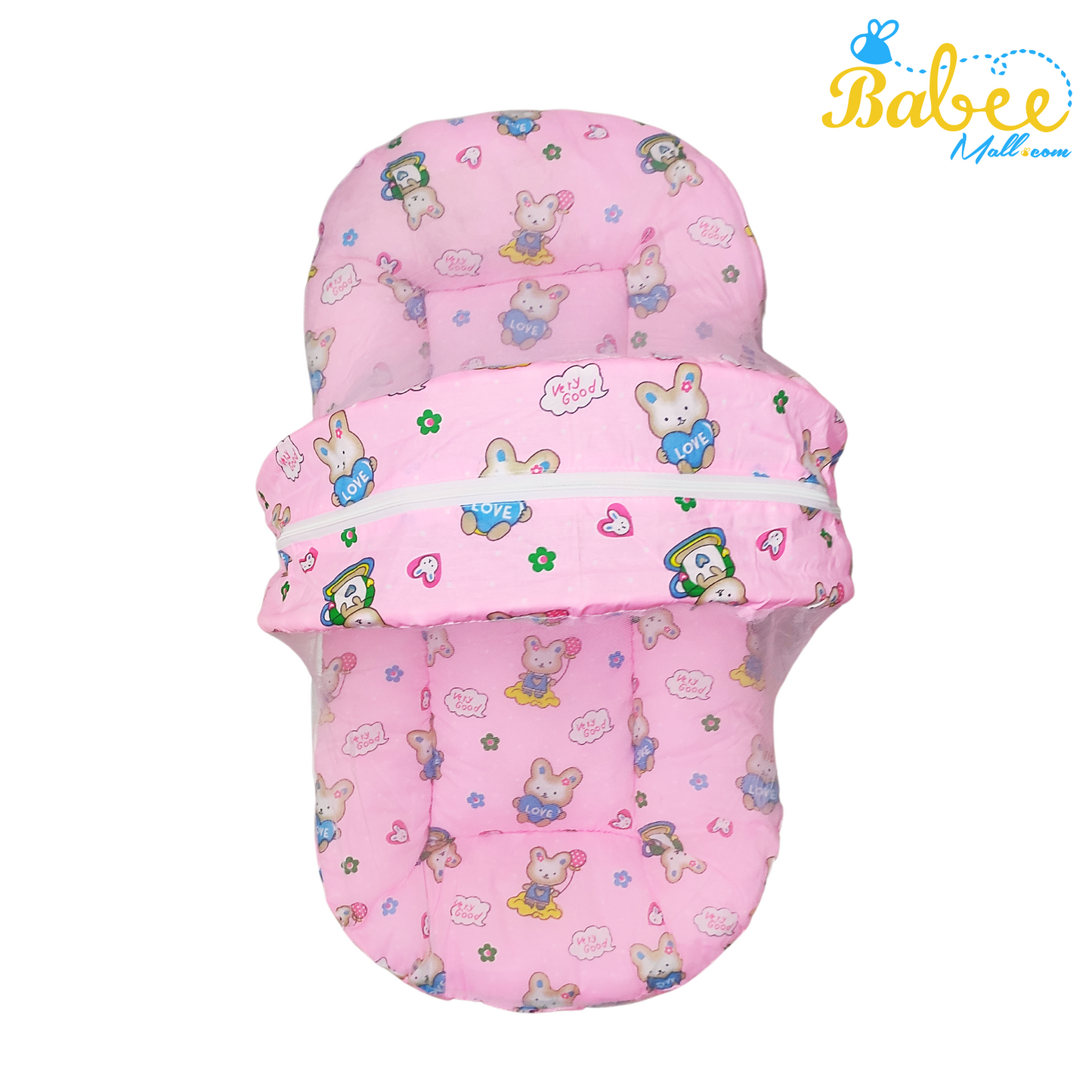 Baby Sleeping Bed with Mosquito Net (Pinky Teddy)