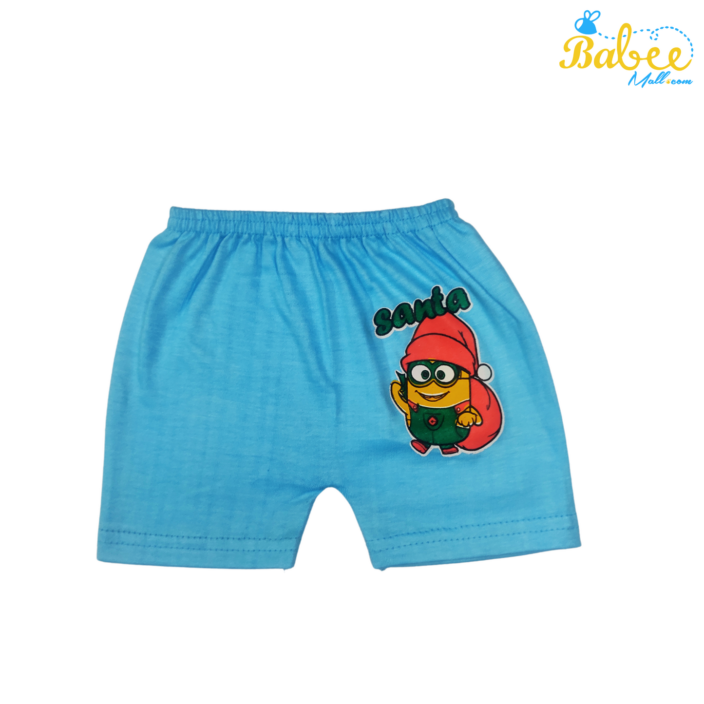 Organic Cotton Newborn Button Jhablas Top and Shorts Set (0-9 Months) (Unisex) Blue (Sleeveless)