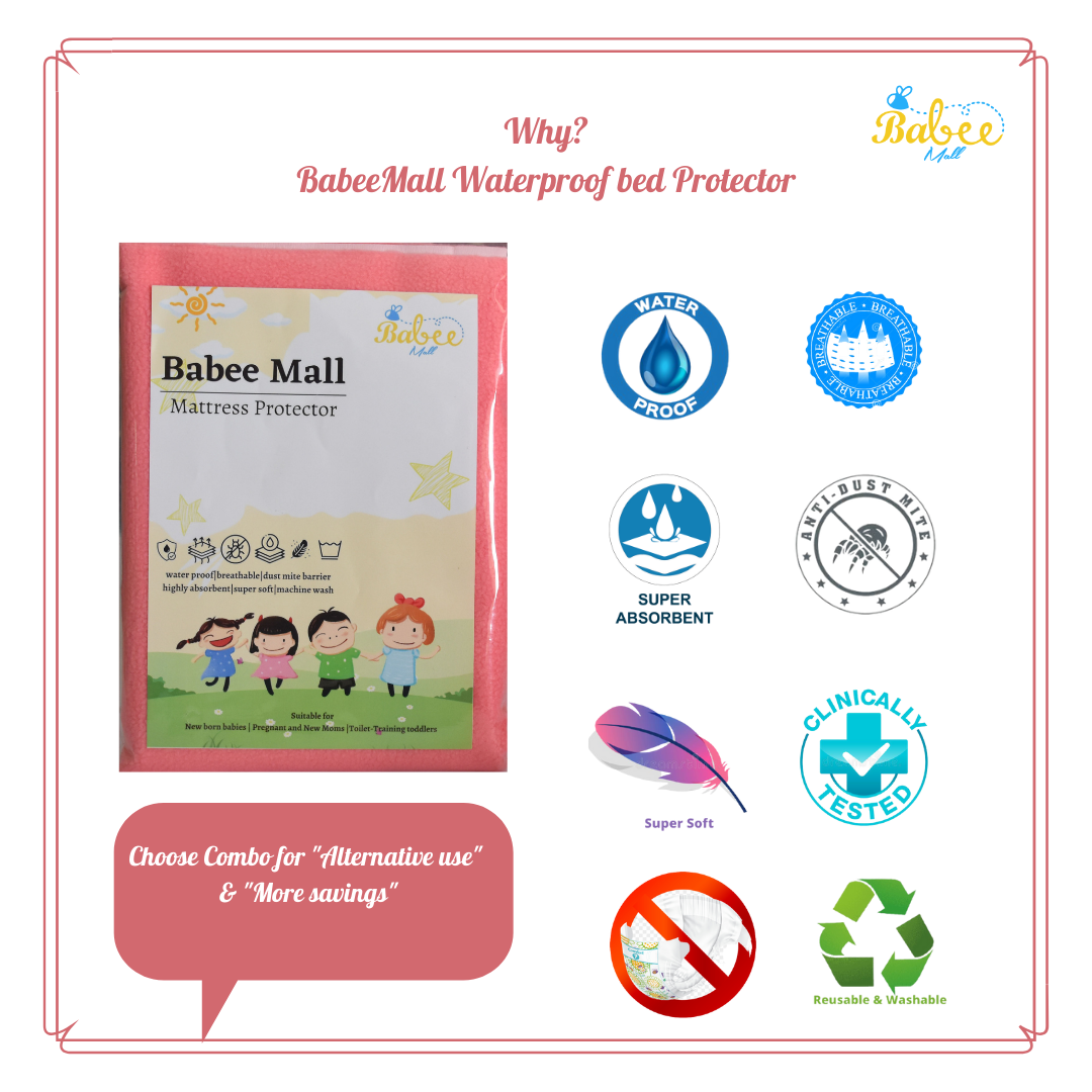 Extra Absorb Dry Sheet, Bed Protector  (0+months Rose)