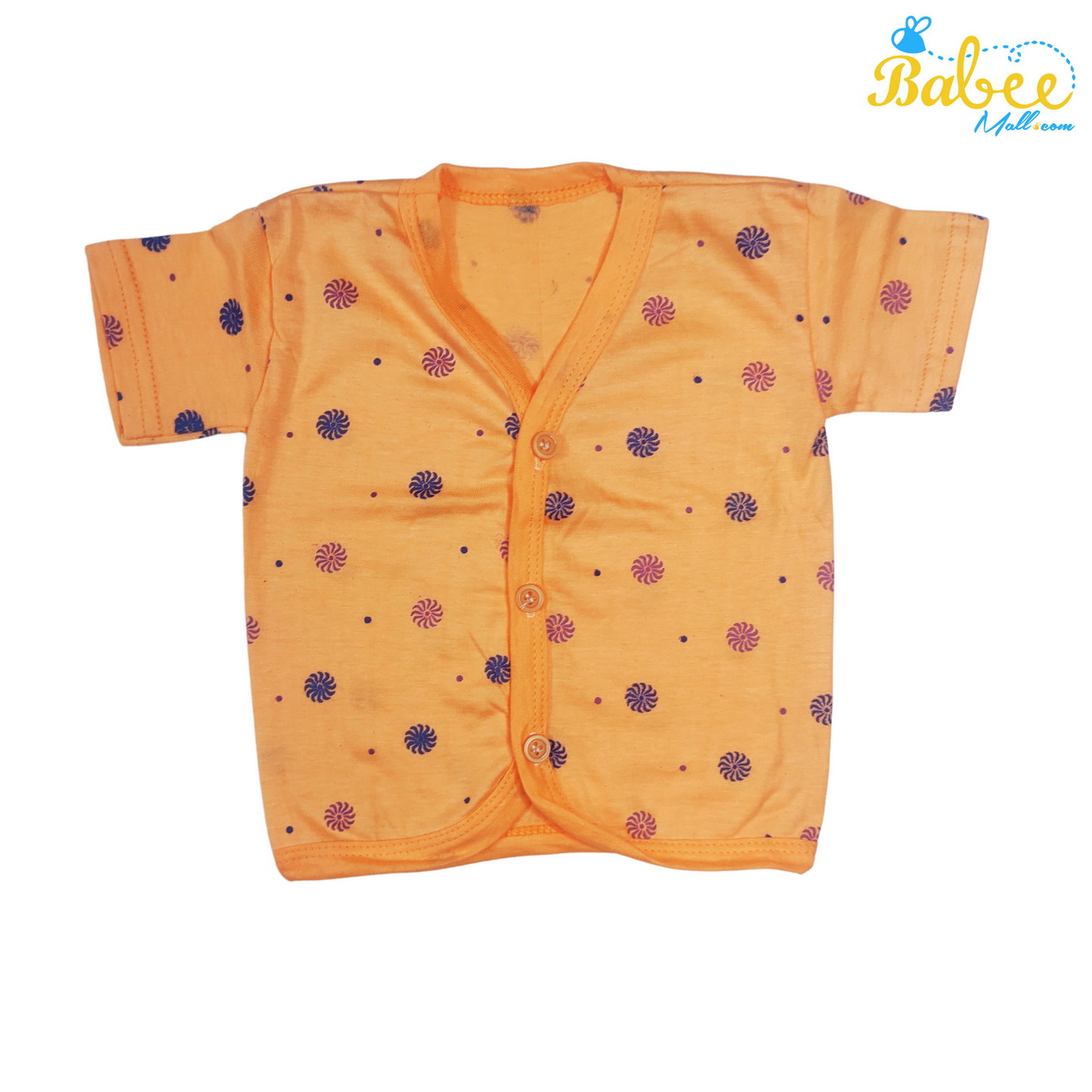 Organic Cotton Newborn Button  Jhablas Top and Shorts Set (0-9 Months) (Unisex) Orange