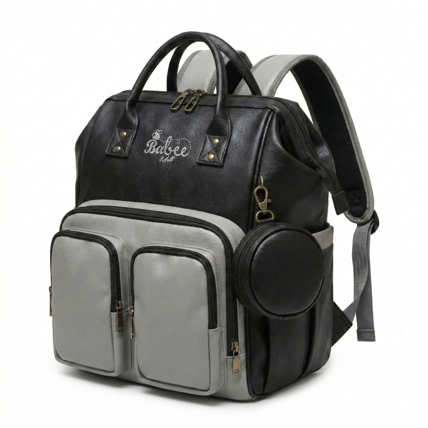 Diaper Bag Vegan Leather (Tan Brown)
