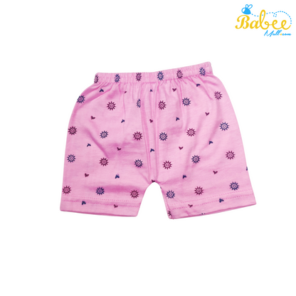 Organic Cotton Newborn Button  Jhablas Top and Shorts Set (0-9 Months) (Unisex) Pink