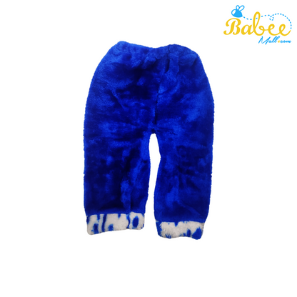 Hooded Winter Night Suit with Faux Fur Blue Tiger