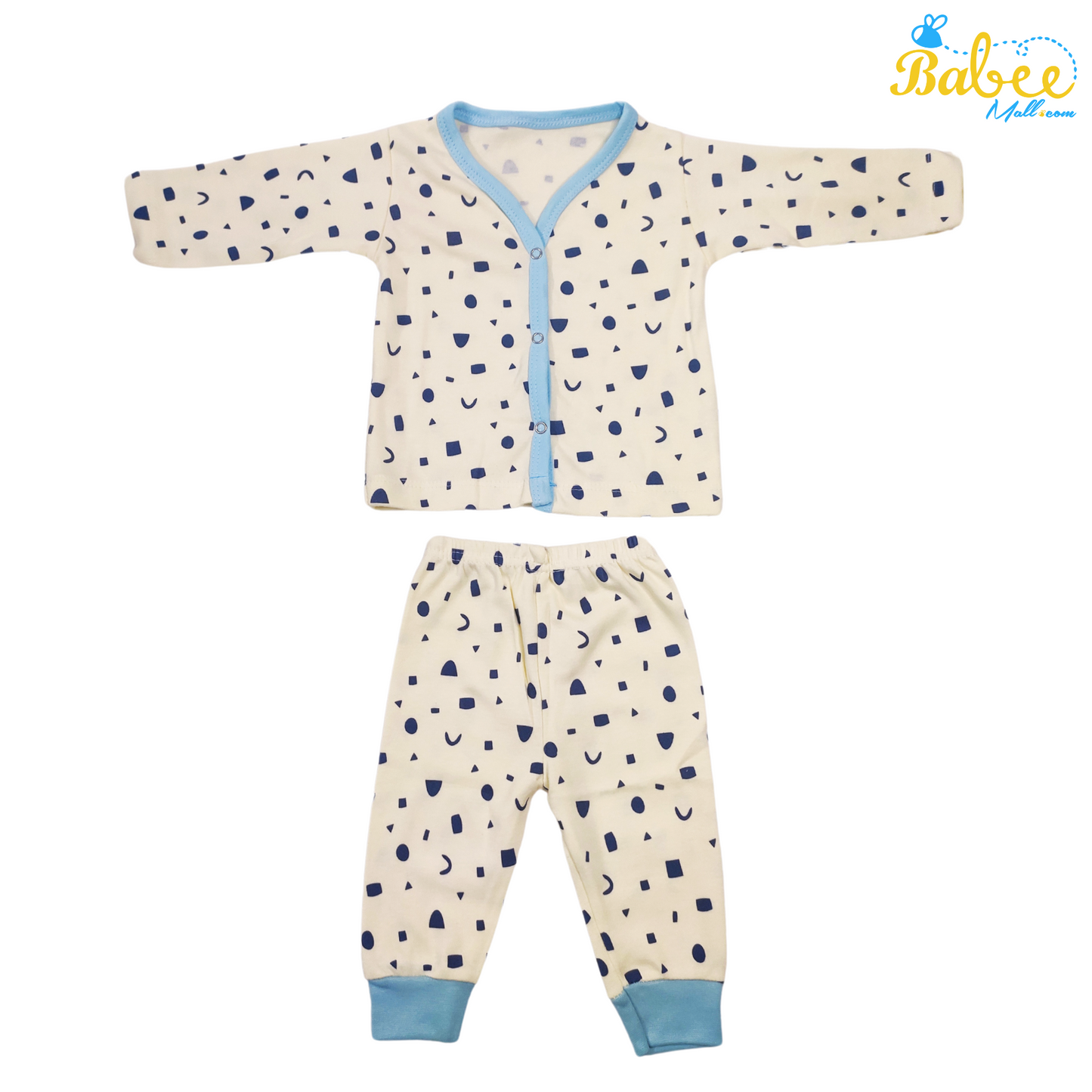 Cozy Newborn Baby Cotton Pajama Set - Snuggle-Ready Sleepwear for Cold Nights Dotted Shapes