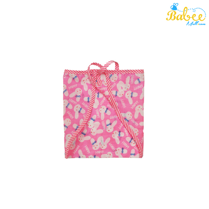 Organic Cotton Jhablas & Nappy Set Button Type (6-12 Months) - Pure Comfort and Eco-Friendly Diapering for Your Little Explorer (Pink)