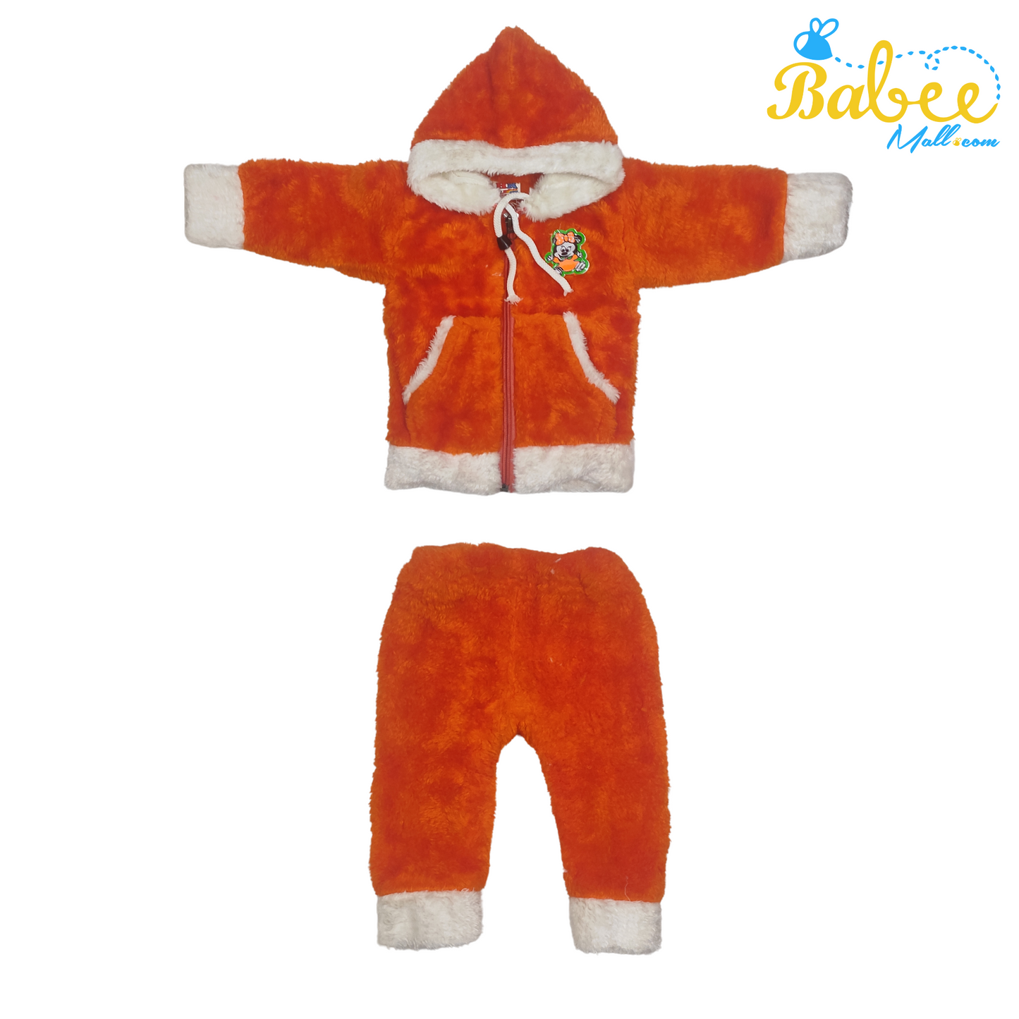 Hooded Night Suit(0-6 months)Fanta Orange