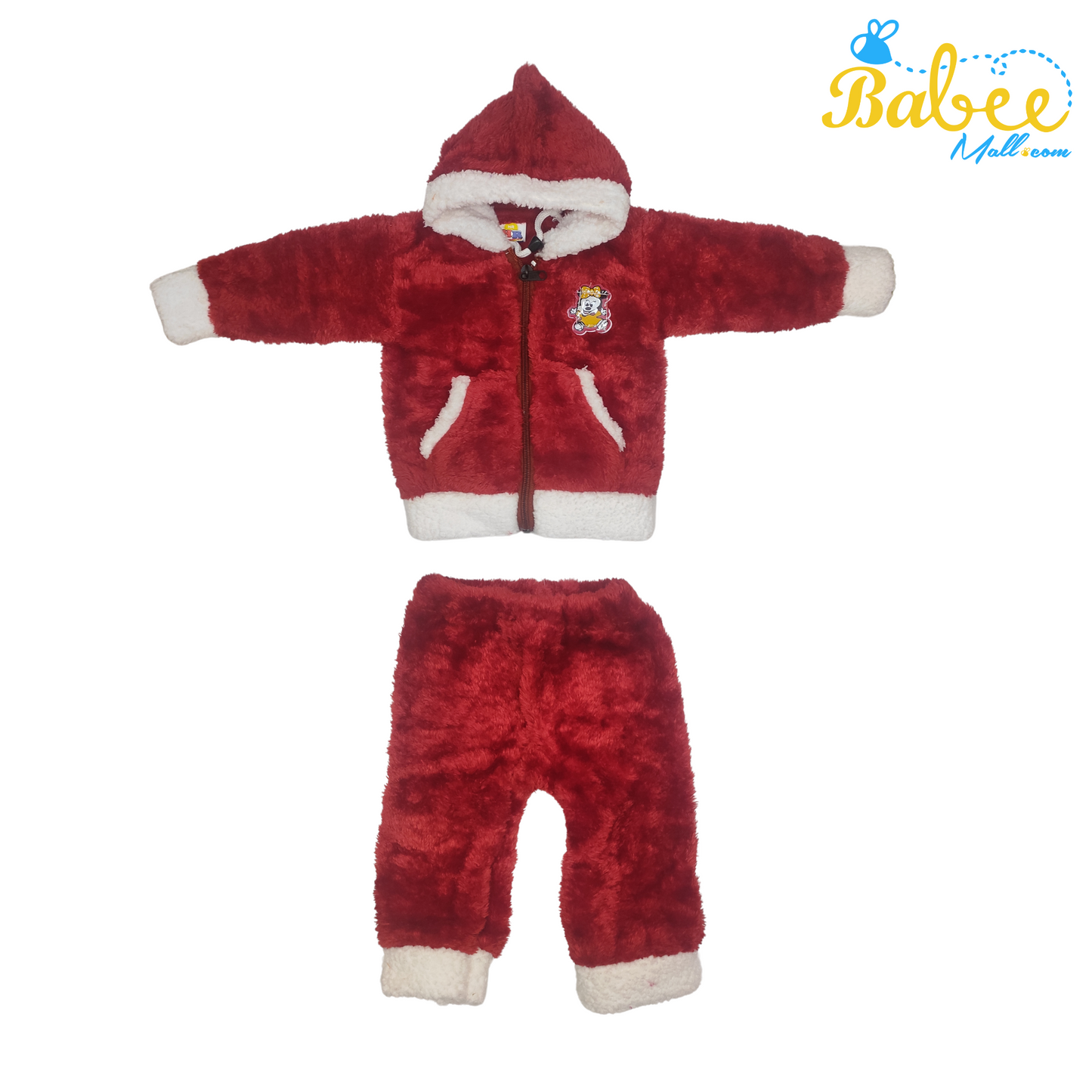 Hooded Night Suit(0-6 months)Cherry Red