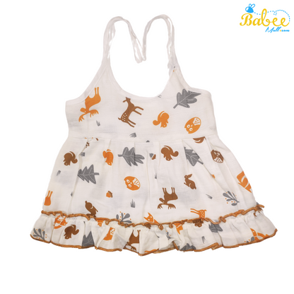 Premium Muslin Frock Jhabla Animal World (Knot Type)