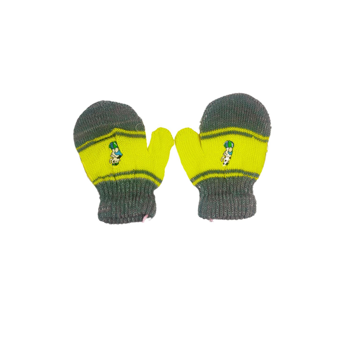 Newborn Baby Woolen Mittens - Snug Winter Comfort for Tiny Hands fluorescent green (Hand Glove)