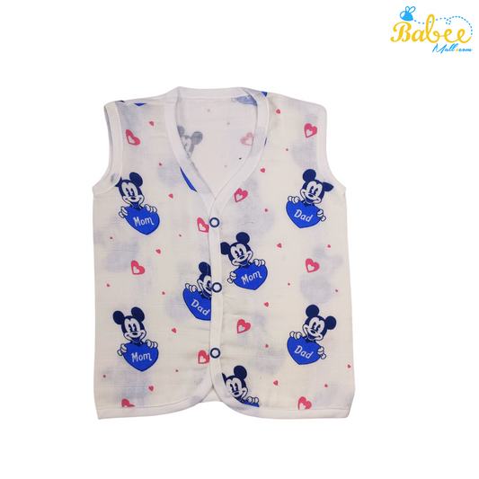 Premium Muslin Button Jhabla Micky Mom& Dad (Button Type)