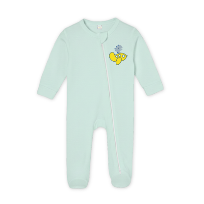 Zipper Rompers (Soft Mint & Candy White)