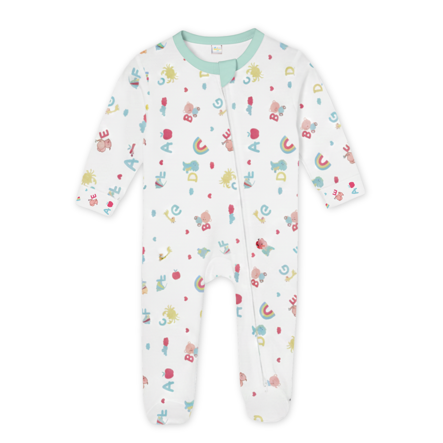 Zipper Rompers (Soft Mint & Candy White)
