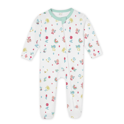 Zipper Rompers (Soft Mint & Candy White)