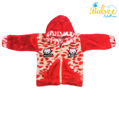 Hooded Winter Night Suit with Faux Fur Trim - Cozy Warmth for Your Little Winter Explorer Red Tiger