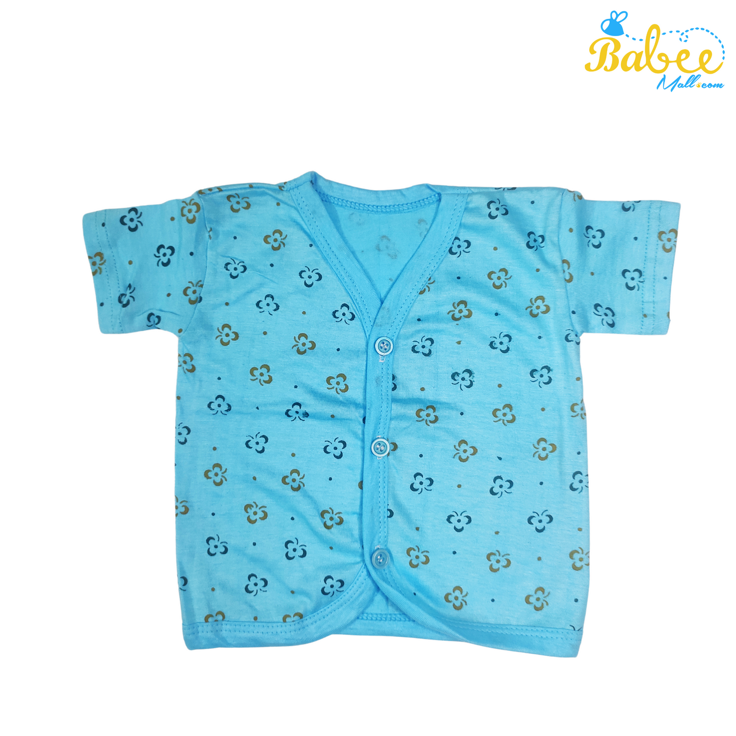 Organic Cotton Newborn Button  Jhablas Top and Shorts Set (0-9 Months) (Unisex) Blue